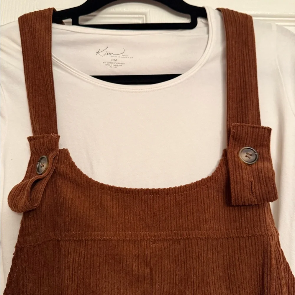 Brown Corduroy Overall Dress medium large $89 Anthropologie - Picture 3 of 6